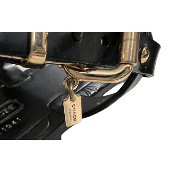 Coach Pier Black Jelly Sandals With Twist Lock Accent & Branded Hang Tag Size 5 - Picture 4 of 8